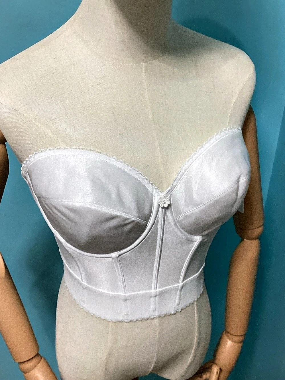 Dominique White Bustier Bra Size 34D NWT